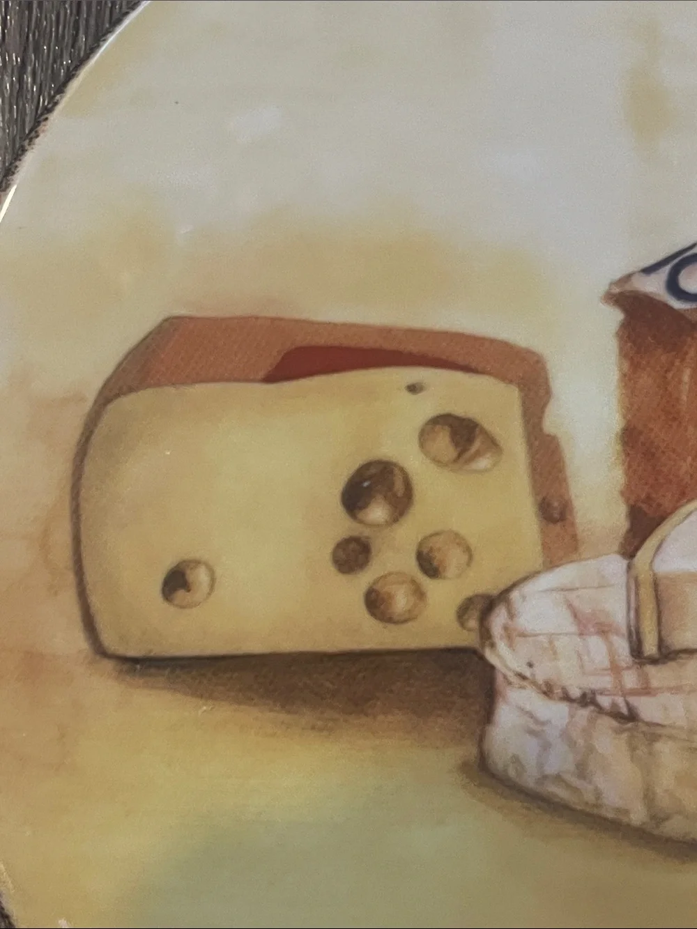 Williams-Sonoma White Ceramic serving tray with Cheese Illustration